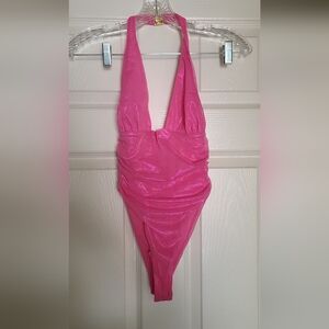 Oh Polly Iridescent Pink Halter Body Suit Size 0 Nwot